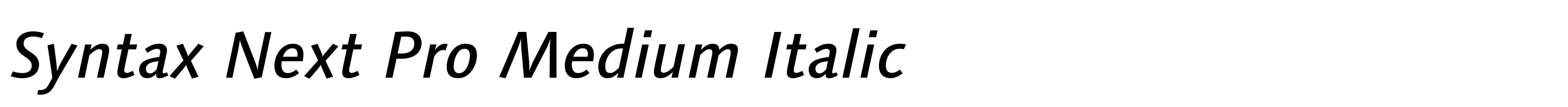 Syntax Next Pro Medium Italic